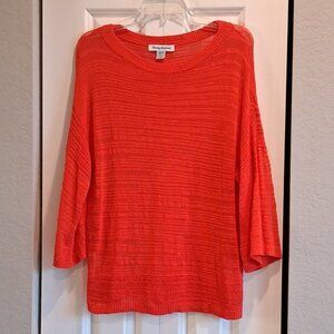Tommy Bahama Red Boatneck 3/4 Sleeve Sweater Top Women's Size M